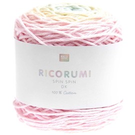 50 g Ricorumi Spin Spin – Colour: 17 – Gradient Pastel – Fine Cotton for Crocheting Amigurumi Figures from the Ricorumi Booklets