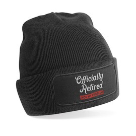 D Design Invent Print! Retirement Gift Hat Beanie for Men Dad Not My Problem Funny Joke Present Gift Idea Retired Retire Age Keepsake (Soft Touch Acrylic, Black)