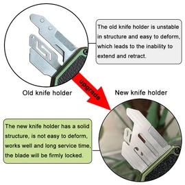 Caresolove Utility Knife Quick Exit Button, EDC Double Action Automatic Knife Push Button, Boxcutter Retractable With Clip, Auto Out The Front Box Cutter With 5PCS Replacement Blades
