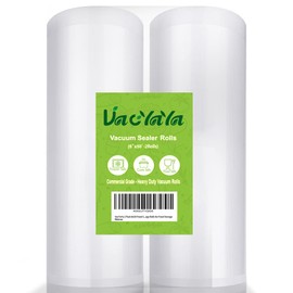 VacYaYa 2 Pack 8x50 (Total 100 feet) Vacuum Sealer Bags Rolls with BPA Free and Heavy Duty,Commercial Grade Vaccume Seal Bags Rolls Work with Any Types Vacuum Sealer