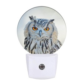 Uanvaha Watercolor Bird Night Light White Owl Night Lights Plug into Wall 0.5W LED Lights Auto on/Off for Hallway Stairway Kitchen Home Decor
