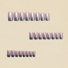 Chrome Press on Nails Medium Square Fake Nails Silver Gradient