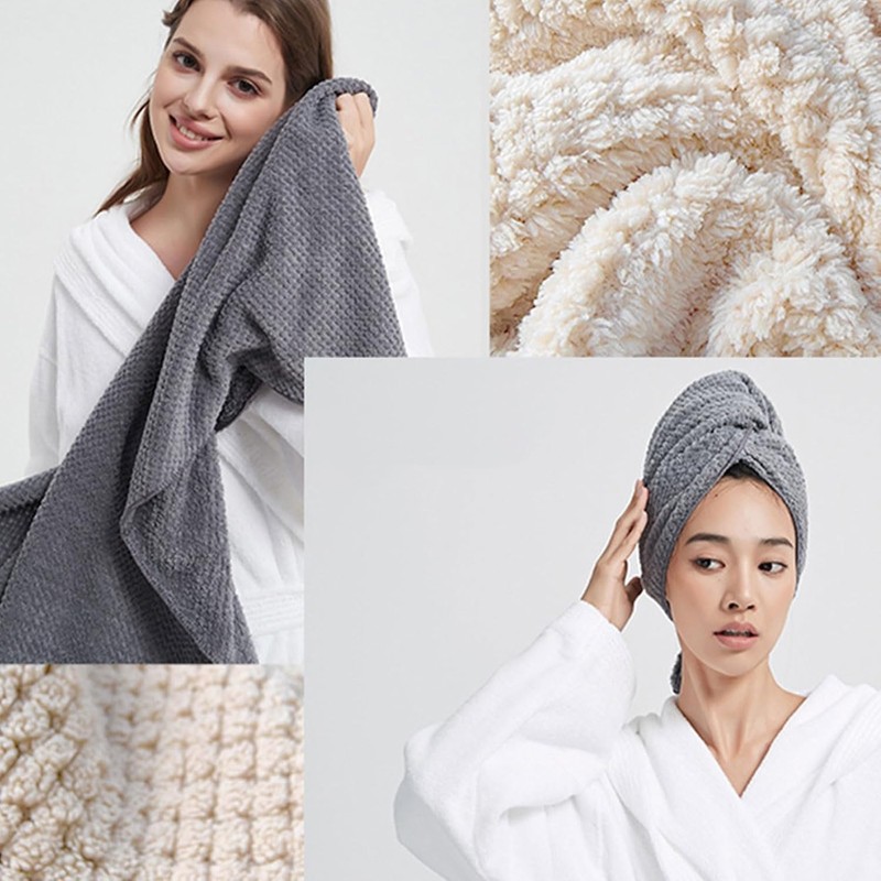 Toalla de microfibra para el cabello, turbante superabsorbente para secado
