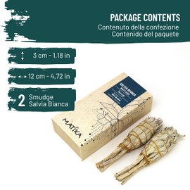MATIKA - Smudge Bundle White Sage - Natural Frankincense - Pack of 2