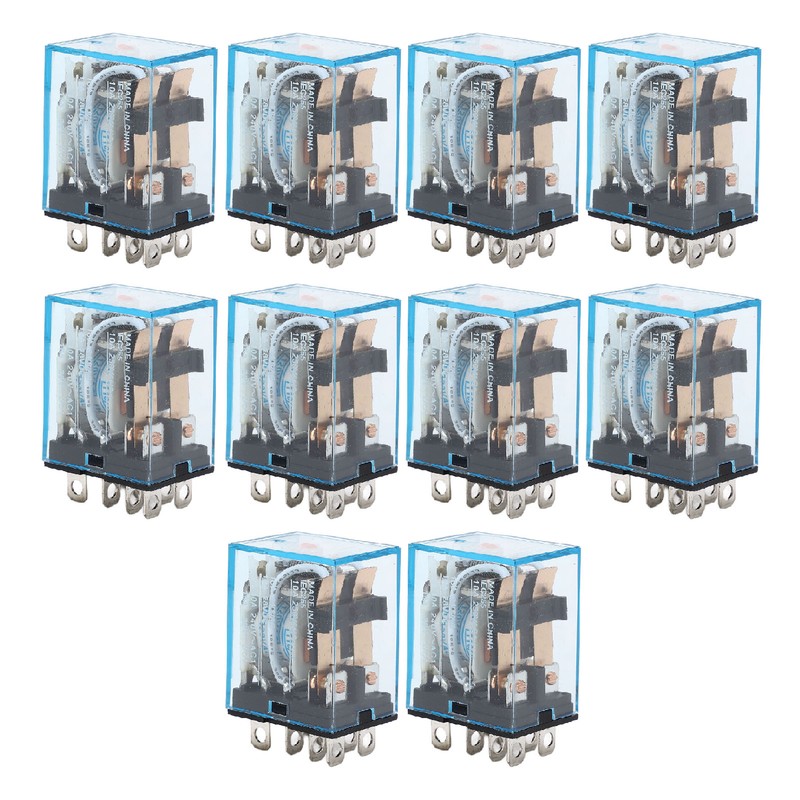 10Pcs Coil Power Relay Small Intermediate Electromagnetic 8 Pin 2