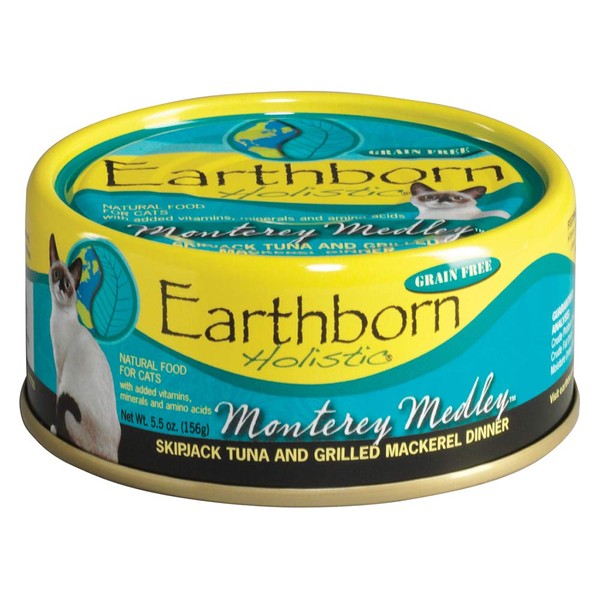 Earthborn Holistic Monterey Medley Grain-Free Moist Cat Food, Beige, 5.5 oz(pack of 24)