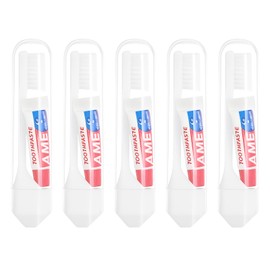 5 Stück Reisezahnbürste mit Zahnpasta, Mini Reise Zahnbürste Klappbare Reisezahnbürste, Tragbare Weiche Zahnbürsten für Unterwegs Camping Reisen Kinder Erwachsene Geschäftsreisen