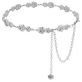 Faletony Metal Chain Belts for Women Adjustable Silver Waist Chain Jewelry Accessories for Dresses Jeans