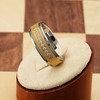 100S JEWELRY Men's 14k Gold Sandblast Bling Tungsten Ring with
