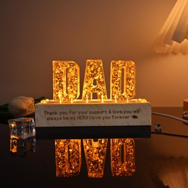 Gift for Dad Led Night Light for Father’s Day from Son Daughter Letter Light Best Dad Ever Husband Grandpa Step Father Birthday Gift Home Bedroom Decor