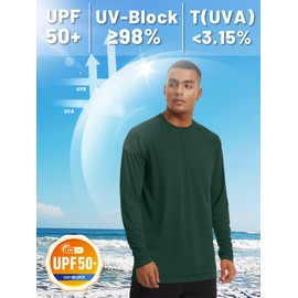 TACVASEN Men's Sun Shirts Quick-Dry UV Protection SPF Shirts Long Sleeve Hiking Tops Outdoor Tee Tops Swimmimg Rash Guard Shirts for Summer