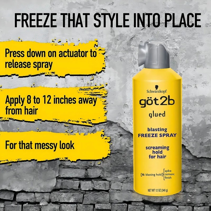 Got2b Glued Blasting Freeze Fijador Pelo Pelucas 12 Onzas
