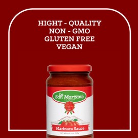 La San Marzano - Marinara Sauce - Pasta Sauce with 100% Italian Tomatoes Made in Italy - Peeled Tomatoes with Fresh and Natural Ingredients Non GMO Tomatoes, Vegan, Gluten Free, Kosher, Mediterranean Diet 13 Ounce Jar