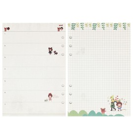 Zelten 40 Sheets 80 Pages Colorful Loose Leaf Punched Paper Refills Paper for 6 Hole Binder Personal Organizer Diary Notebook Refillable Planner (A5, Little Girl Weekly Planner)