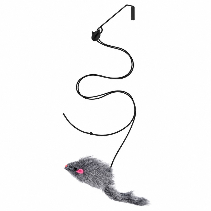 Door Hanging Cat Toy for Interactive Play – Dark Gray