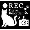 NRJ991-DRNW Car Sticker with Dash Recorder Cat and Footprint Motif