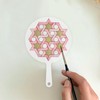 DIYEAH 12pcs Blank Sublimation Fans Plastic Round Handheld Fans Pocket