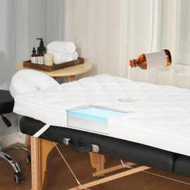 3.2 Inch Lash Bed Topper Set,Gel Memory Foam Massage Bed Topper, Waterproof Fluffy Pillow Top Cover for Spa Esthetician Wax,Includes White Massage Table Toppe & Face Rest Cover