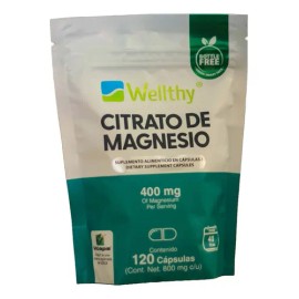 Wellthy Citrato De Magnesio 120caps Sabor Sin sabor                                                                                                   