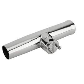ISURE MARINE Stainless Tournament Style Clamp on Fishing Rod Holder for Rails 7/8" to 1" Bimini Rail Mount