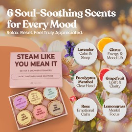 MESMOS 6 Assorted Shower Steamers Aromatherapy, Administrative Professional Day Gifts,Thank You Gifts for Women, Shower Steamers for Women, Showers Bomb, Appreciation Gifts for Coworkers, Admin, Staff
