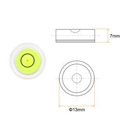 sourcing map Round Bubble Level 13x7mm Mini Circular Bullseye Spirit Levels for Leveling Camera Tripod Telescope Workshop Turntable Pictures Frame, Green