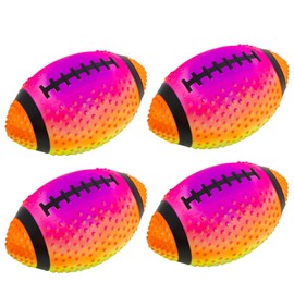 Regent Products Corp Set of 4 Practice Footballs Neon Colored 9 inch Spiked for gripping Control Made of Soft Rubber Great for The Pool or Playground (4)
