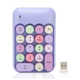 2.4Ghz Numeric Keypad, 18 Keys Mini Numeric Keypad, Vintage Color Keyboard and Round Keycaps, with USB Receiver for PC, Desktop and Laptop (Theme)