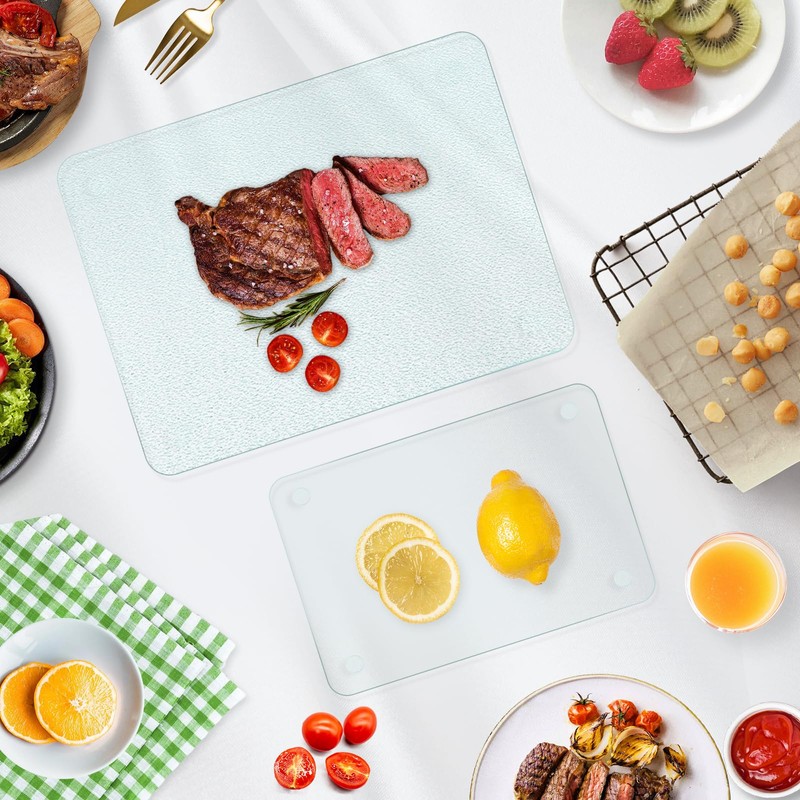 KimiDitt Tempered Glass Cutting Board, 12x16" Glass Cutting Board for