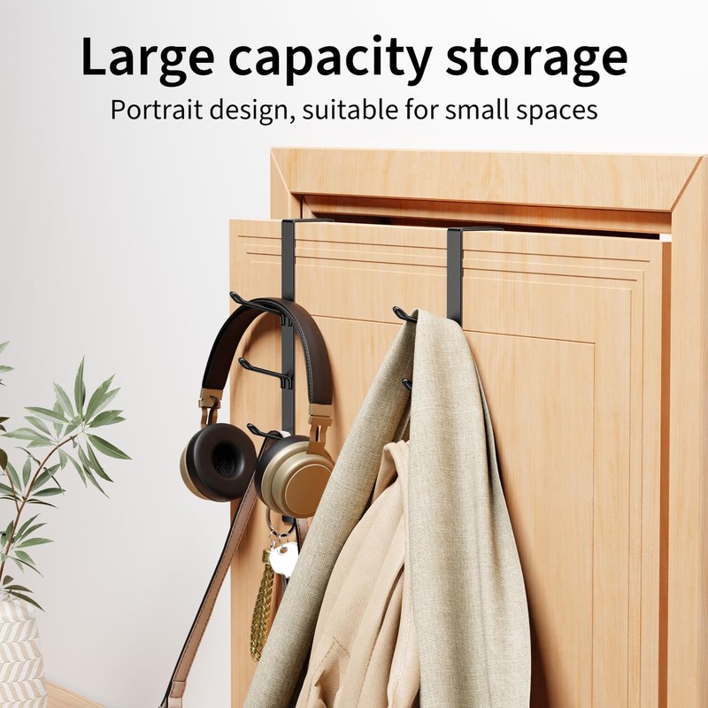 niffgaff 8 Hook Over The Door Hooks, Vertical Over The