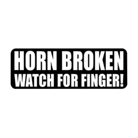 STICKER DAD Horn Broken Watch for Finger - Full Color Printed - (Size: 4" x 1" Color: Black/White) - Hard Hat, Helmet, Windows, Walls, Bumpers, Laptop, Lockers, etc.