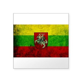 CafePress Lithuania Flag Square Sticker 3 X 3 Square Bumper Sticker Car Decal