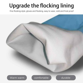 KINGFINGER Reusable Cleaning Gloves, 3 Pairs Large Rubber Gloves for Dishwashing, Dish Gloves with Latex free, Cotton lining, Household Gloves for Laundry, Gardening(Blue, White, Pink)