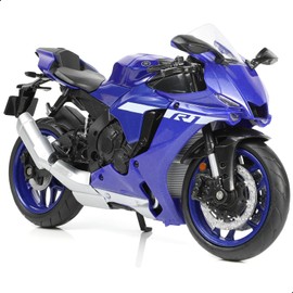 Risopen 1:12 Motorcycle Model Toy for Yamaha YZF-R1 1000R Metal Die-cast with Plastic Motorcycle Model No Assembly Required Mini Finished Moto Gift for Adult（Blue）