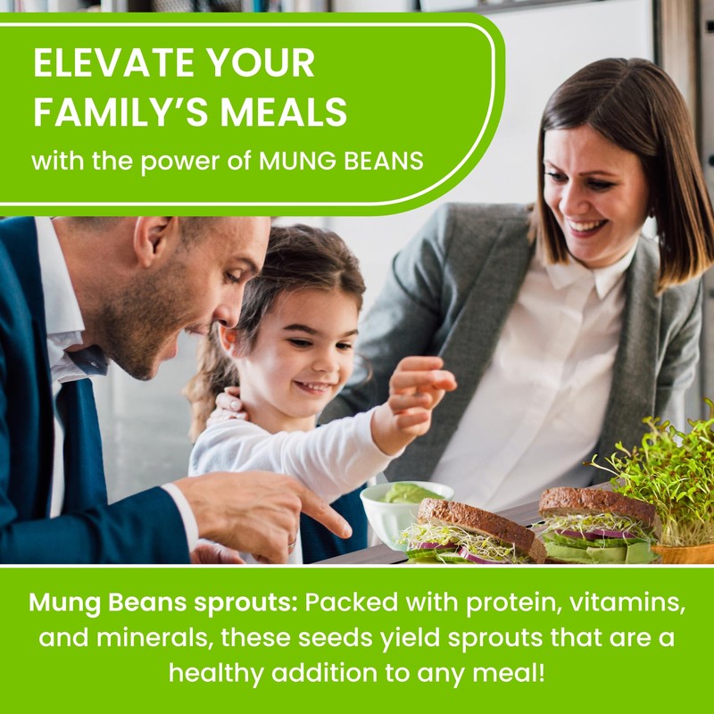Mung Bean Sprouting Seeds - NON GMO- Resealable Bag for