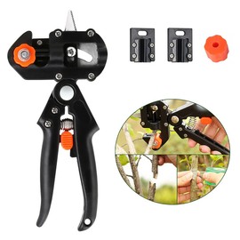 Grafting Cutting Tool, XiXiRan 2-in-1 Garden Grafting Tools Kit, Garden Fruit Tree Grafting Scissors, Grafting Tool Kit, Grafting Scissors, Ratchet Scissors Set, with 3 Replacement Blades (Ω/U/V) and