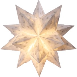 folia Bascetta Star Craft Set, Made of Transparent Paper, White/Silver Snowflakes, Finished Size of the Paper Star, With Instructions (English language Not Guaranteed), For Timeless Decoration