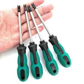Ksvaye 4 Pcs U-Type Magnetic Screwdriver, M1.7 / M2.0 / M2.3 / M2.6 U Shape Screwdriver Set Chrome Vanadium Steel + PP CRV Screwdriver Hand Tool for Household Appliances