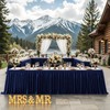 6ft Length Glitter Navy Blue Table Skirt Rectangle Tables, Wrinkle