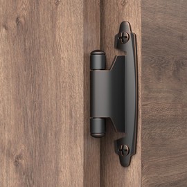 Chibery 3/8 Inch Inset Cabinet Hinges, 10 Pairs(20 Pack) Self Closing Flush Face Mount Hinges with Door Bumper, Variable Decorative Hardware for Bathroom, Furniture, Kitchen Cabinet, Oil Rubbed Bronze