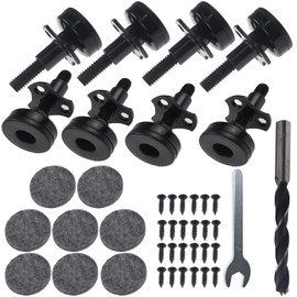 Nihfien 3/8"-16 Thread Adjustable Leveling Feet, Heavy Duty Furniture Feet Levelers with T-Nut Kit Floor Protect for Sofa Cabinet Table Chair Furniture Leg 8 Pack