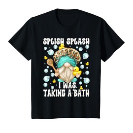 Kids Bubble Bath Duck Bathing Gnome Funny Bathroom Sayings Kids T-Shirt