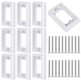 Kanayu 4/5" Single Gang Electrical Box Extender UL Listed, Receptacle Extenders for Electrical Box and Power Socket Switch, White(10 Pieces)