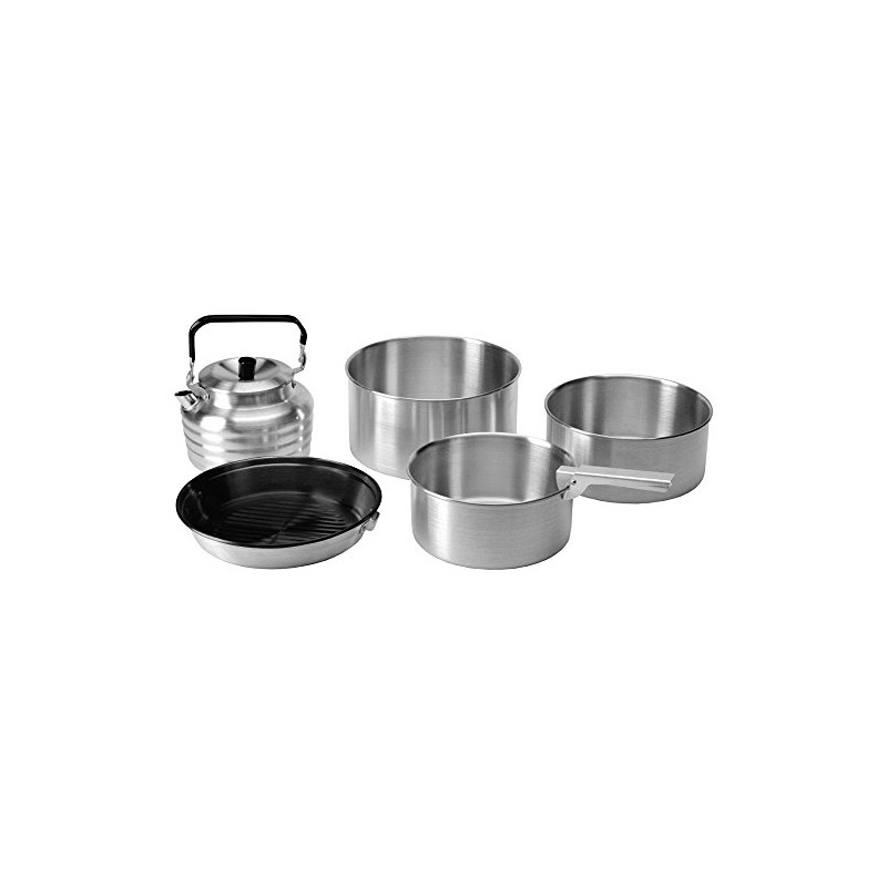 Vango Cook Set - Aluminium Camping Cookware Set - Silver
