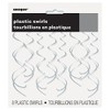 Solid Silver Plastic Hanging Swirl Decorations - 26'', Pack of