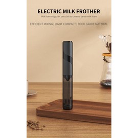 WBJHYM Travel Milk Frother with Cover, Battery-Operated Electric Foam Maker Frother Wand, Milk Foamer Electric Mini Drink Mixer for Coffee, Cappuccino, Lattes, Frappe, Matcha and Hot Chocolate, Black