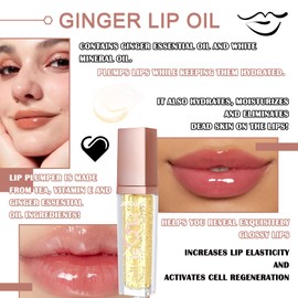 Lip Plumper Lip Gloss,Plumping Lip Oil,Moisturizing Plumping Lip Gloss,Hydrating Plumping Lip Maximizer for Fuller Softer Lips