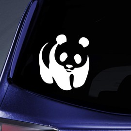 Bargain Max Decals Panda Silhouette Sticker Decal Notebook Car Laptop 5.5" (White)
