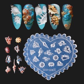 Nail Art Mold Ocean Sea Themed Conch Sea Urchin Designs for Manicure 3D Carving Mould Resin Mold for Jewelry Making Tools