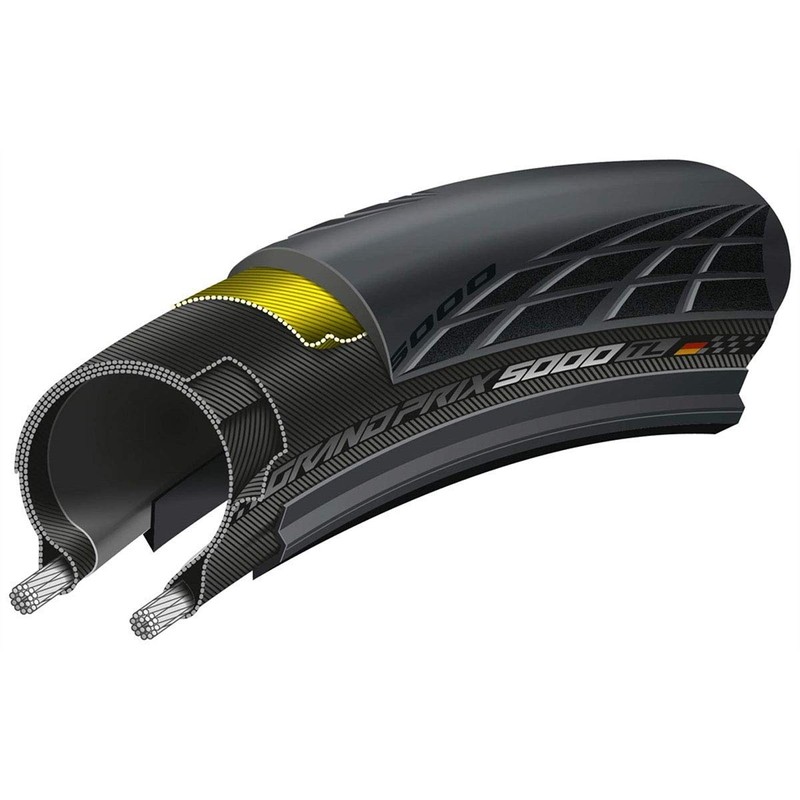 Continental C1024325 Grand Prix 5000 TL 700 X 25 Black-BW